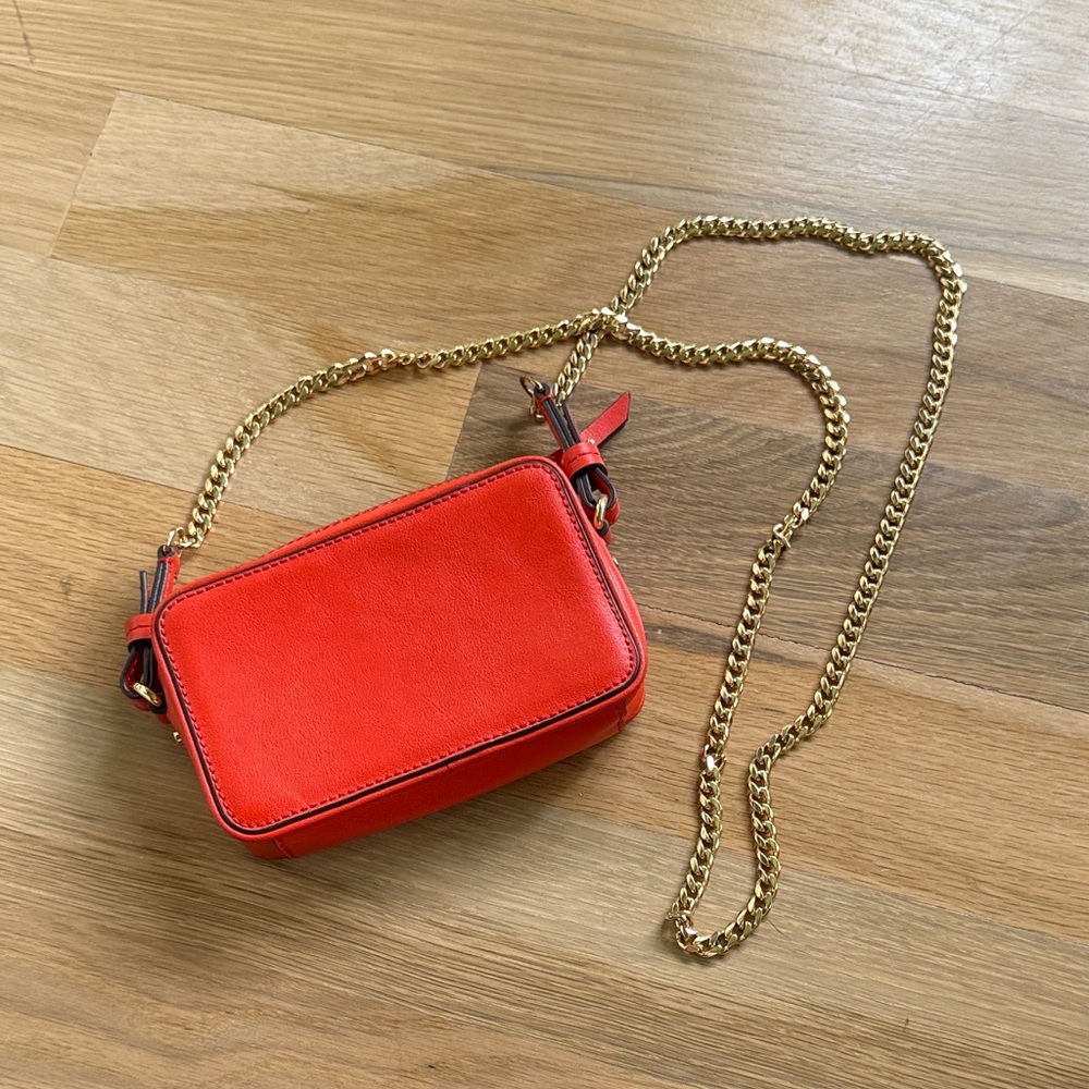 Banana Republic Red Mini Bag with Gold Chain
